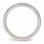Ridged Edge Wedding Band in Stainless Steel, 7mm