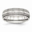 Ridged Edge Wedding Band in Stainless Steel, 7mm