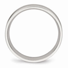 Sophia Jewelers Stainless Steel Polished 5mm Wedding Band Elegant Ridged Design - 6 - 6