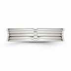 Ridged Wedding Band in Stainless Steel, 5mm