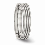 Ridged Wedding Band in Stainless Steel, 5mm
