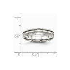 Stainless Steel Brushed and Polished Ridged 5.00mm Band