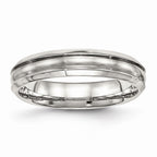 Brushed Center Wedding Band in Stainless Steel, 5mm