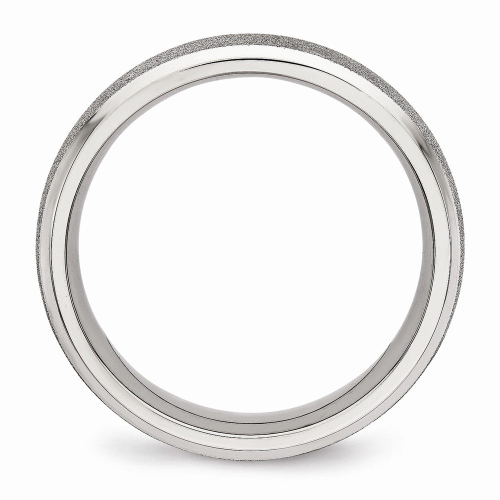 Laser-Cut Wedding Band in Stainless Steel, 6mm Secondary image