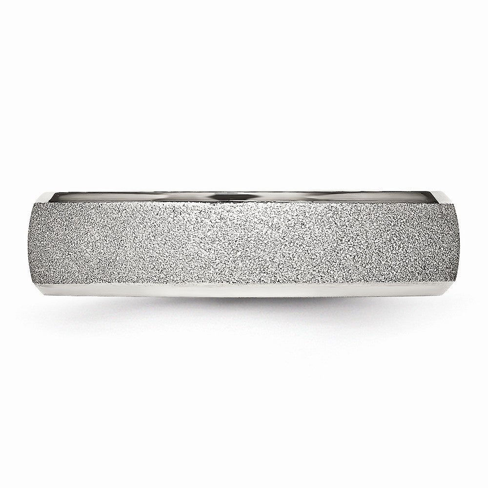 Laser-Cut Wedding Band in Stainless Steel, 6mm