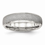 Laser-Cut Wedding Band in Stainless Steel, 6mm