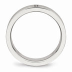 CZ Brushed Wedding Band in Stainless Steel, 6mm