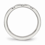 Three-Stone CZ Wedding Band in Stainless Steel, 2.5mm