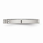 Three-Stone CZ Wedding Band in Stainless Steel, 2.5mm