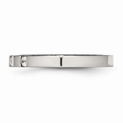 Sophia Jewelers Stainless Steel Polished 3-Stone CZ Wedding Band