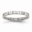Three-Stone CZ Wedding Band in Stainless Steel, 2.5mm