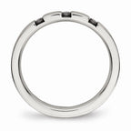 Sophia Jewelers Stainless Steel CZ Wedding Band Polished 3 Stone Design