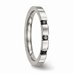 Sophia Jewelers Stainless Steel CZ Wedding Band Polished 3 Stone Design