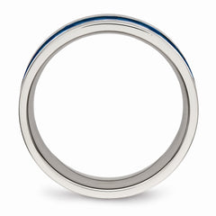 Sophia Jewelers Stainless Steel Blue IP-Plated 7mm Polished Comfort Wedding Band - 7 - 7