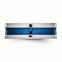 Sophia Jewelers Stainless Steel Blue IP-Plated 7mm Polished Comfort Wedding Band - 7 - 7