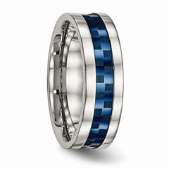 Sophia Jewelers Stainless Steel Blue IP-Plated 7mm Polished Comfort Wedding Band - 7 - 7