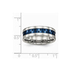 Stainless Steel Polished Blue IP-plated 7.00mm Band