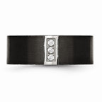 Black Brushed CZ Wedding Band in Stainless Steel, 8mm