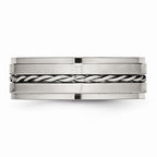 Twisted Wedding Band in Stainless Steel, 7mm