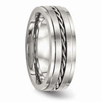 Twisted Wedding Band in Stainless Steel, 7mm