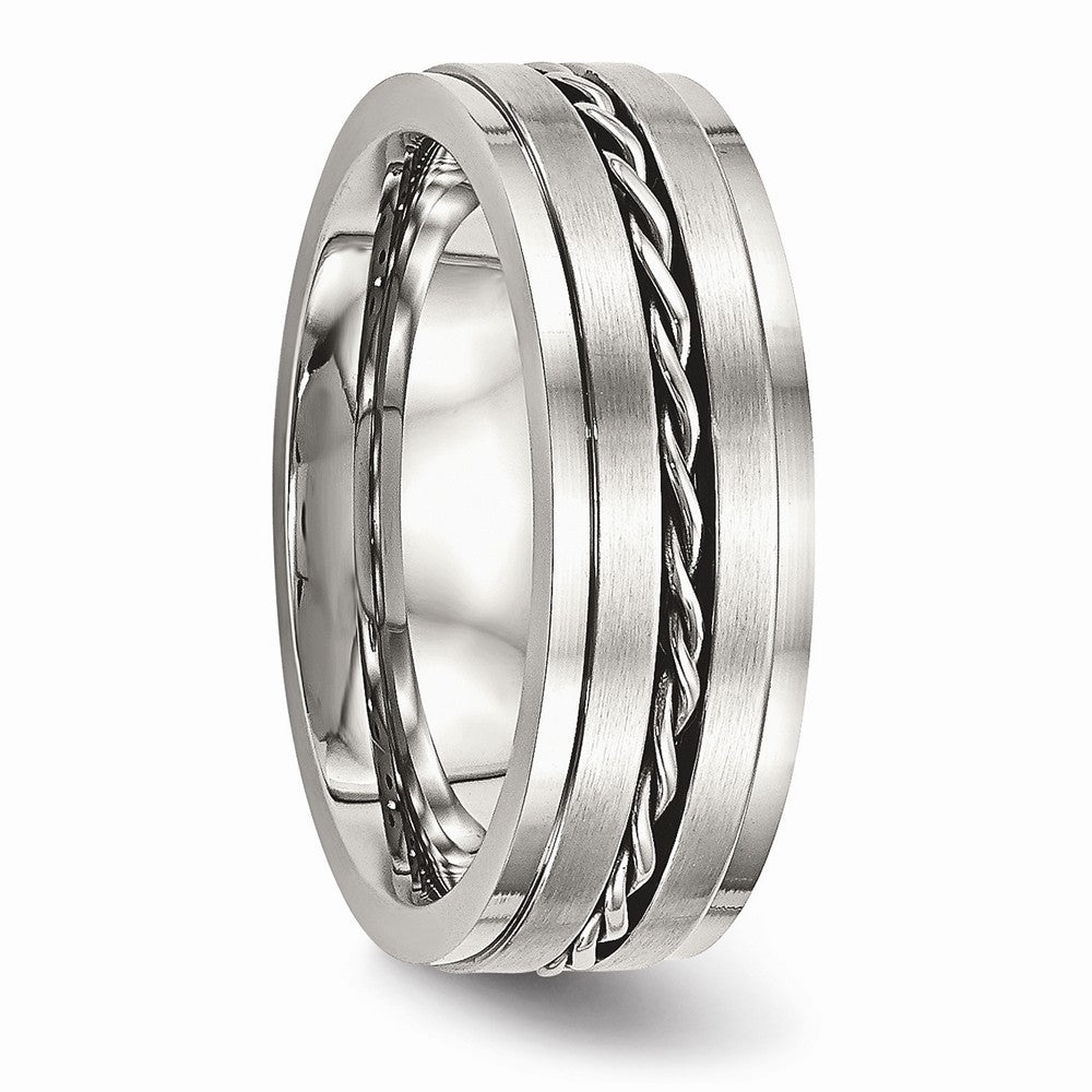 Twisted Wedding Band in Stainless Steel, 7mm
