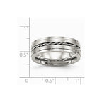 Stainless Steel Brushed and Polished Twisted 7.00mm Band