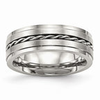 Twisted Wedding Band in Stainless Steel, 7mm