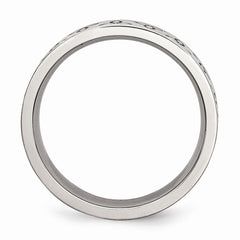 Stainless Steel Engraved Trinity Symbol Brushed 6mm Band