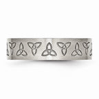 Trinity Symbol Wedding Band in Stainless Steel, 6mm