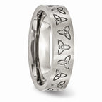 Trinity Symbol Wedding Band in Stainless Steel, 6mm