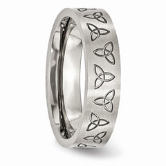 Stainless Steel Brushed Trinity Wedding Band Engravable 6mm by Sophia Jewelers