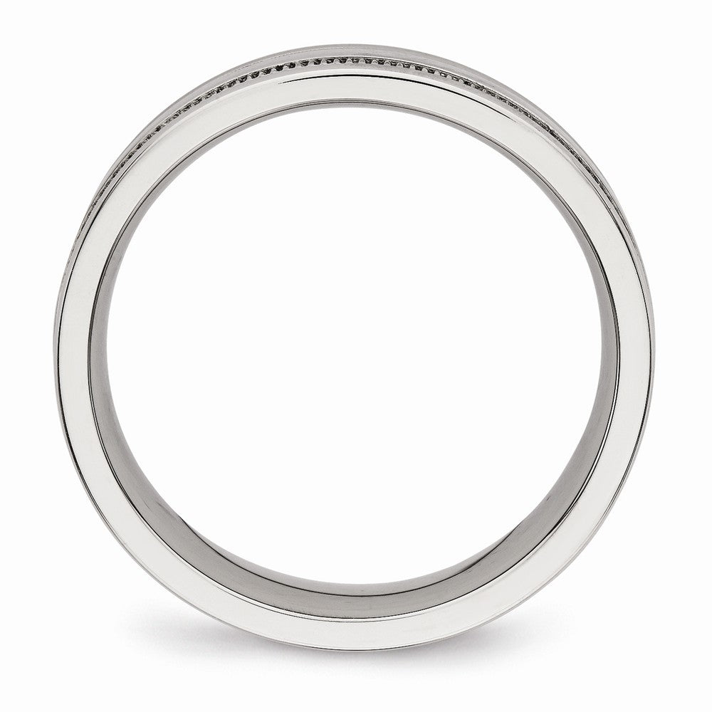 Sophia Jewelers Polished Stainless Steel Grooved 6mm Wedding Band - 6 - 6