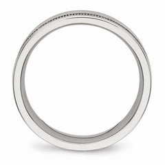 Sophia Jewelers Polished Stainless Steel Grooved 6mm Wedding Band - 6 - 6