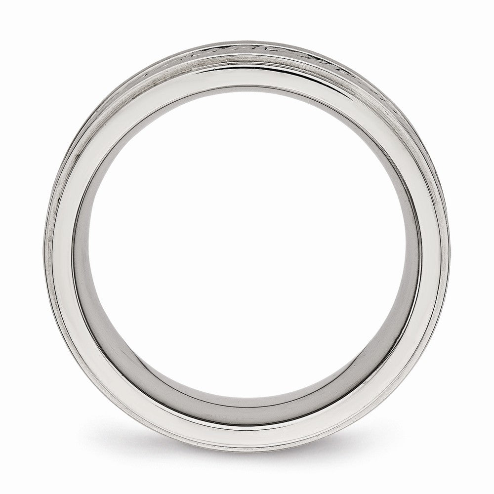 Braided Wedding Band in Stainless Steel, 7mm