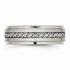 Braided Wedding Band in Stainless Steel, 7mm