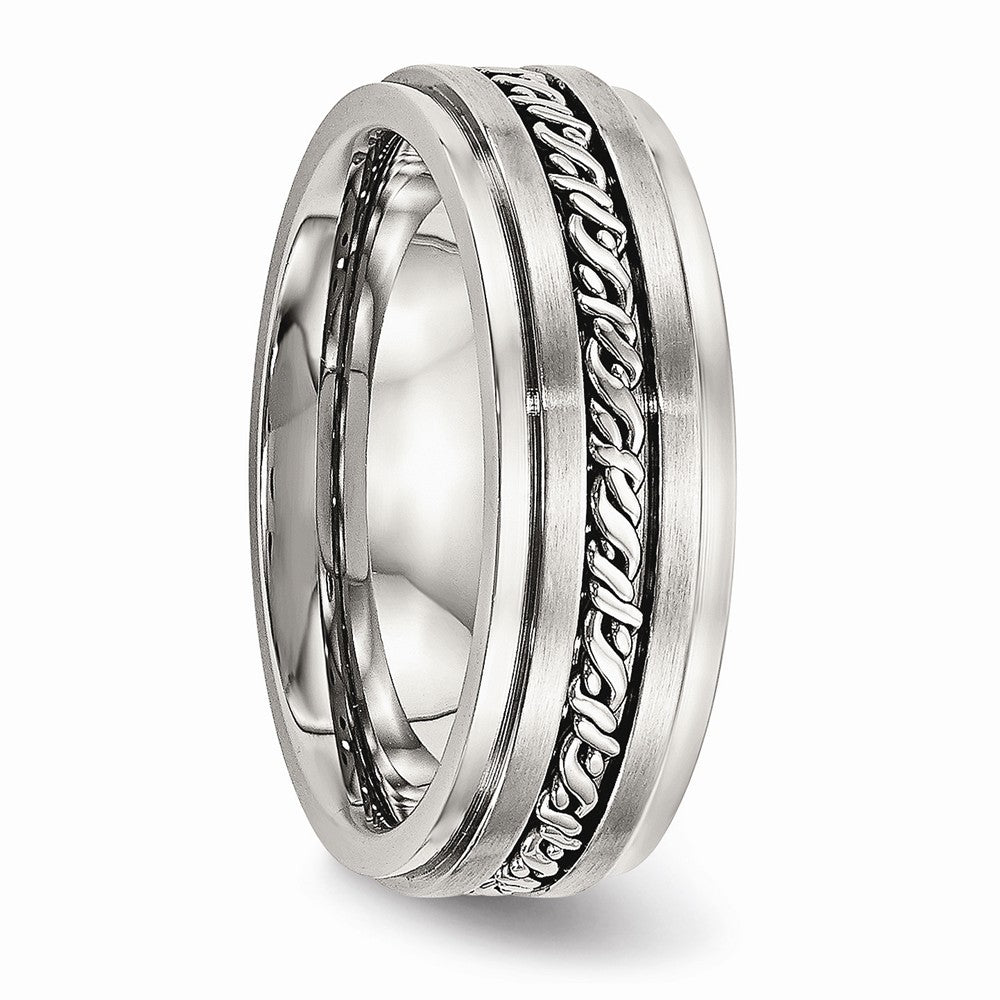 Braided Wedding Band in Stainless Steel, 7mm