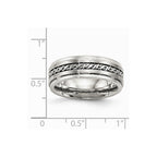 Stainless Steel Brushed and Polished Braided 7.00mm Band
