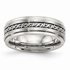 Braided Wedding Band in Stainless Steel, 7mm