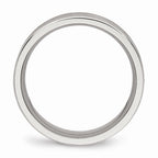 Diamond-Cut Brushed & Polished Band in Stainless Steel, 6.5mm