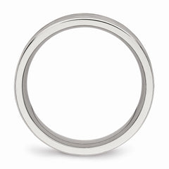 Stainless Steel Brushed and Polished Diamond-cut 6.50mm Band
