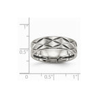 Stainless Steel Brushed and Polished Diamond-cut 6.50mm Band