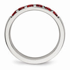Red CZ Band in Stainless Steel, 4mm