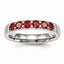 Red CZ Band in Stainless Steel, 4mm
