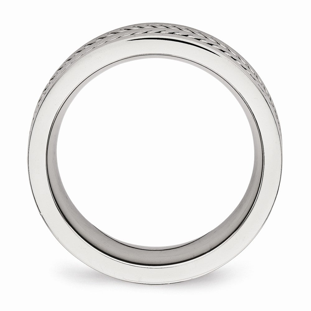 Twisted Wedding Band in Stainless Steel, 7mm