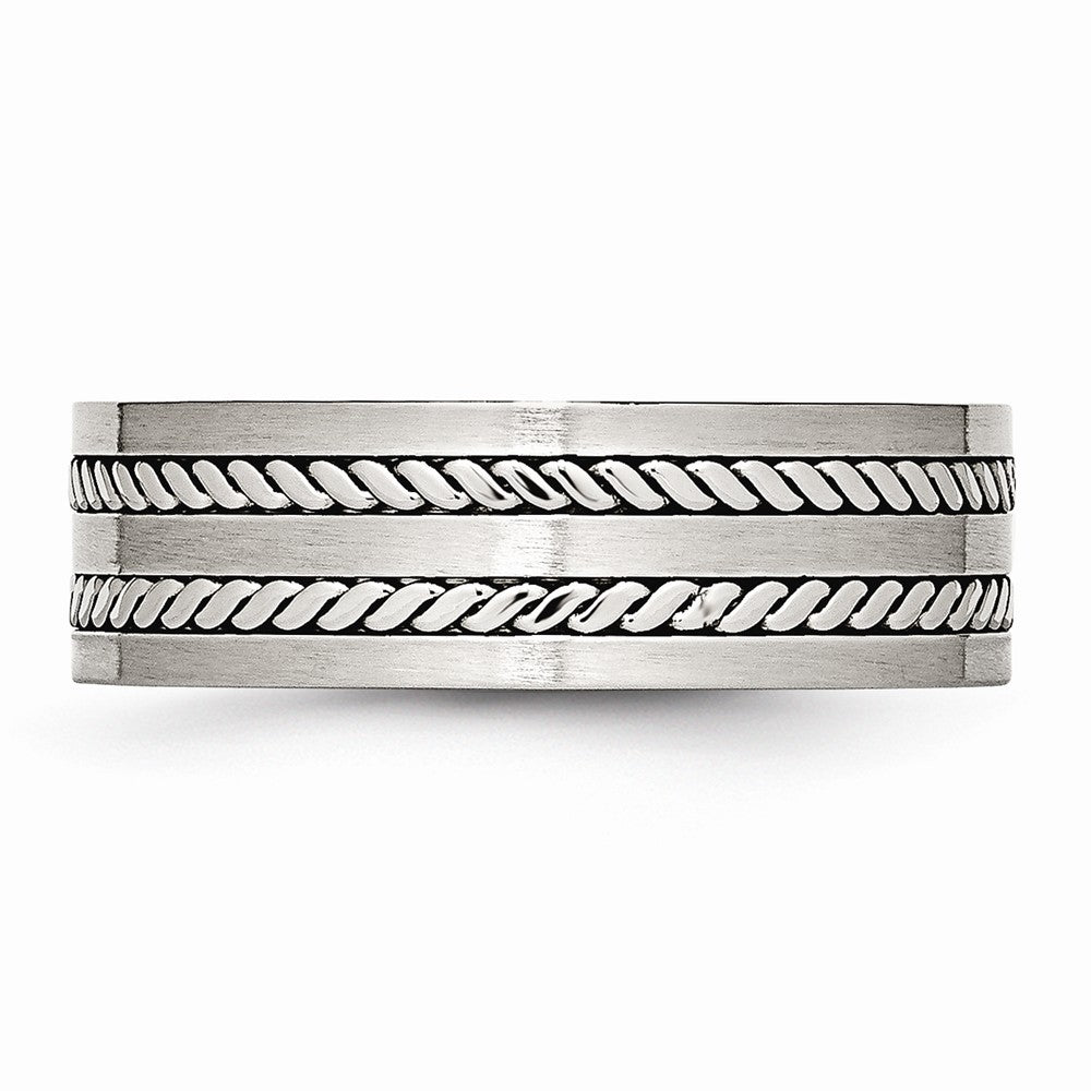 Twisted Wedding Band in Stainless Steel, 7mm