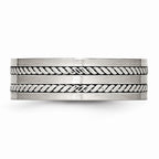 Twisted Wedding Band in Stainless Steel, 7mm