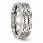 Twisted Wedding Band in Stainless Steel, 7mm
