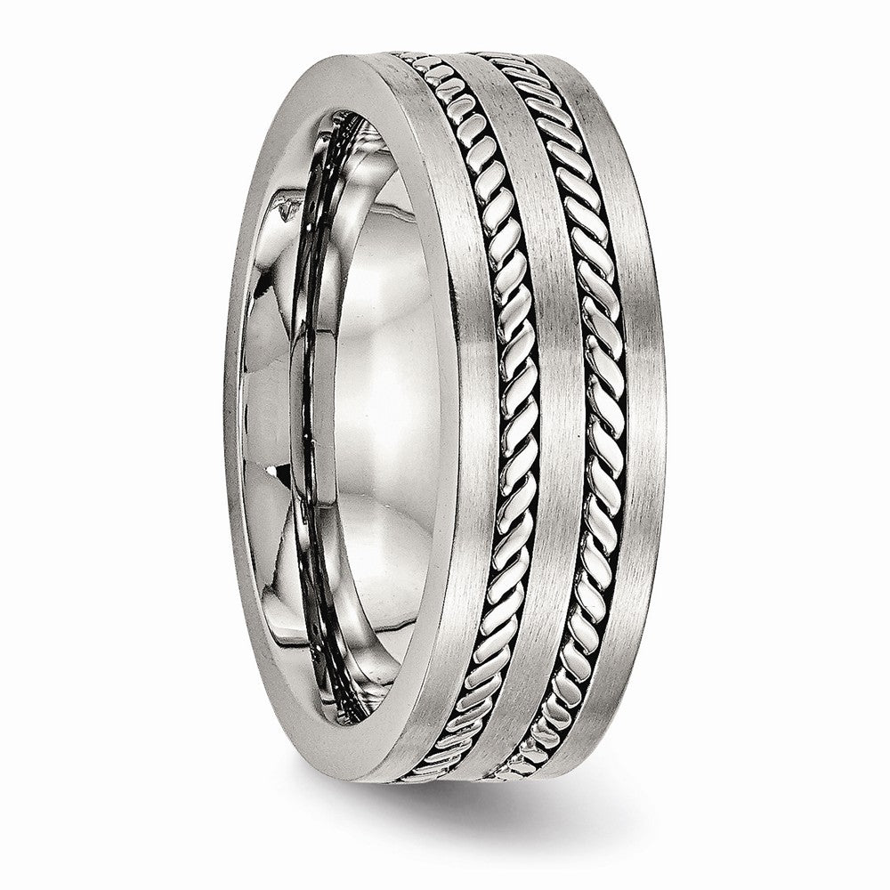 Twisted Wedding Band in Stainless Steel, 7mm