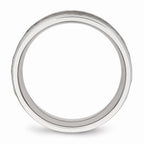 Hammered & Grooved Wedding Band in Stainless Steel, 8mm