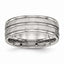 Hammered & Grooved Wedding Band in Stainless Steel, 8mm